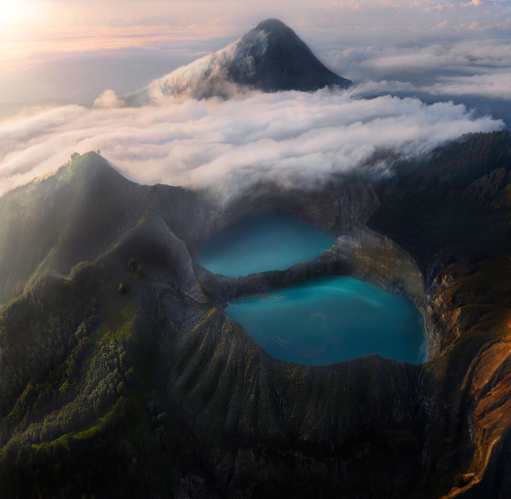 Кратерное Озеро, Национальный Парк Келимуту, Вулкан, Индонезия, HD, 2K