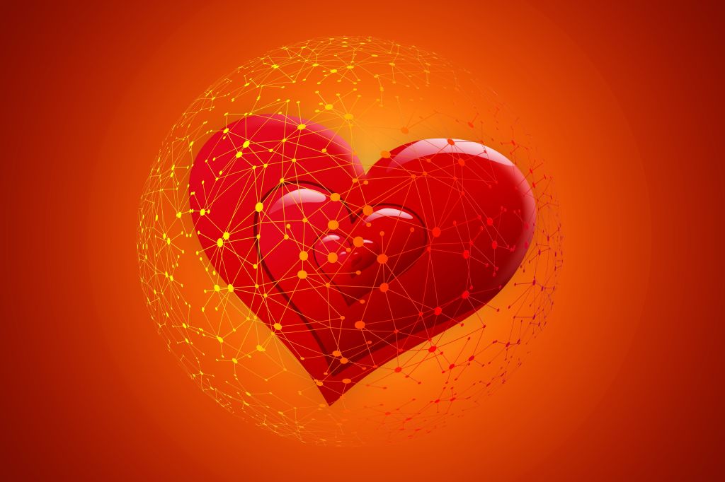 Любовь Сердца, Красный, Оранжевый, HD, 2K, 4K, 5K