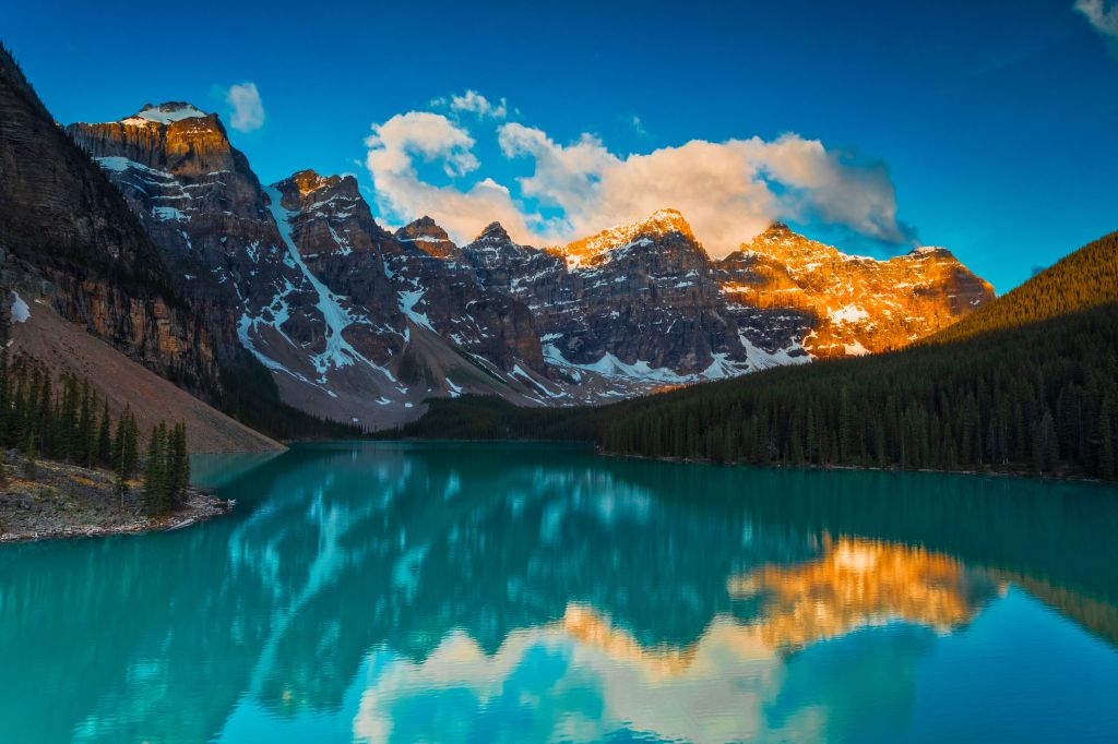 Озеро Морейн, Пейзаж, Национальный Парк Банф, Альберта, Канада, HD, 2K, 4K, 5K