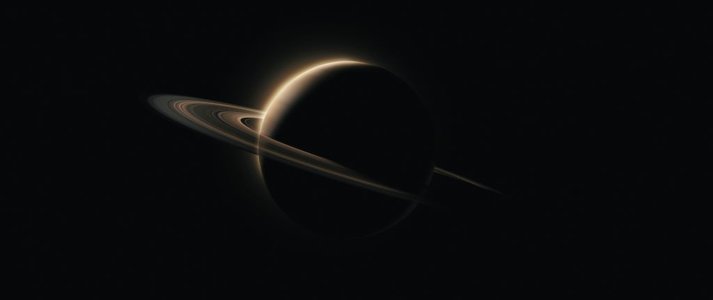 Сатурн, Черный, Темный Фон, HD, 2K