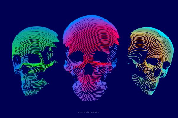 Абстракция, Colorful, Skull, HD, 2K, 4K, 5K, 8K