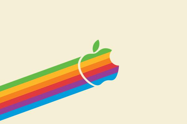 Логотип Apple, Цвета Радуги, HD, 2K
