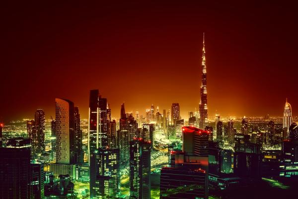 Бурдж Халифа, Дубай, Городской Пейзаж, Ночь, HD, 2K, 4K