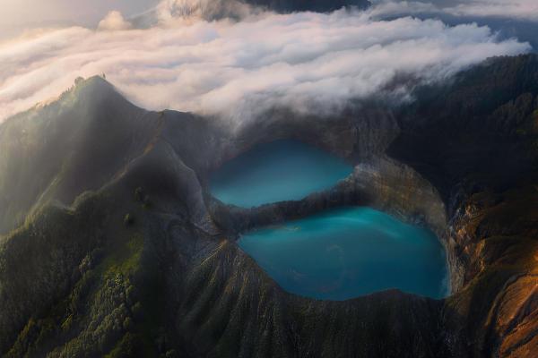 Кратерное Озеро, Национальный Парк Келимуту, Вулкан, Индонезия, HD, 2K