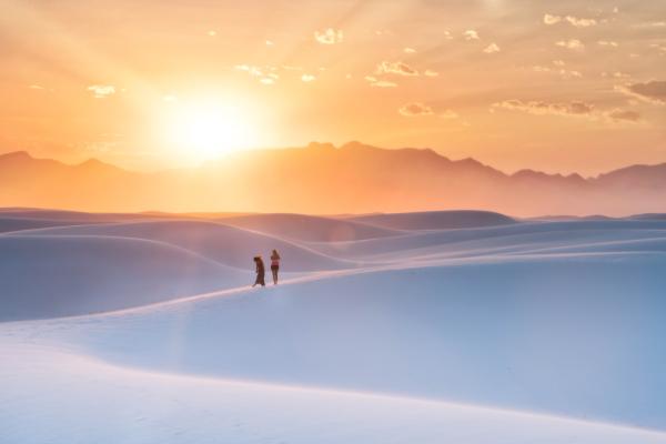 Пустыня, Дюны, Люди. Нью-Мексико, Солнечный Свет, HD, 2K, 4K, 5K, 8K
