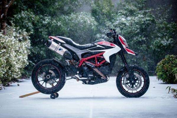 Ducati Hypermotard, Снегопад, HD, 2K