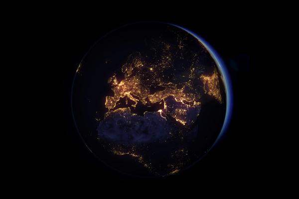 Земля, Ночные Огни, Северная Европа, Глобус, 5К, HD, 2K, 4K