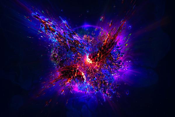 Взрыв, Большой Взрыв, Фиолетовый, HD, 2K