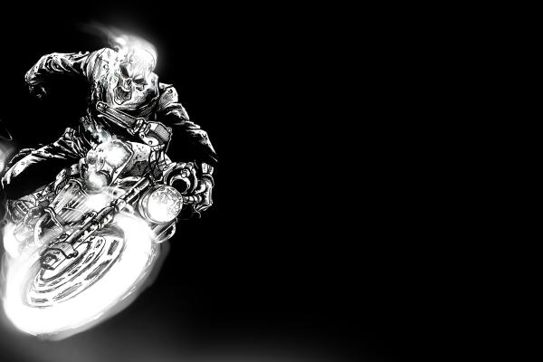 Ghost Rider, Черный, Темный Фон, HD, 2K, 4K