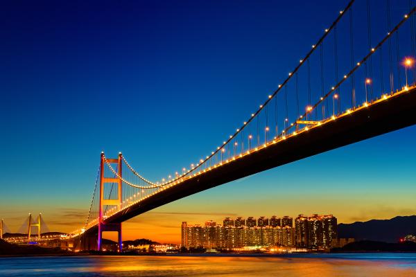 Мост Золотые Ворота, Ночь, Городской Пейзаж, Сан-Франциско, Калифорния, Фондовая, HD, 2K