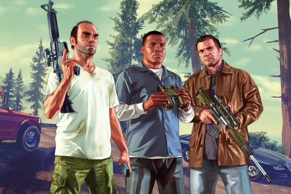 Grand Theft Auto V, Тревор, Франклин. Майкл, HD, 2K