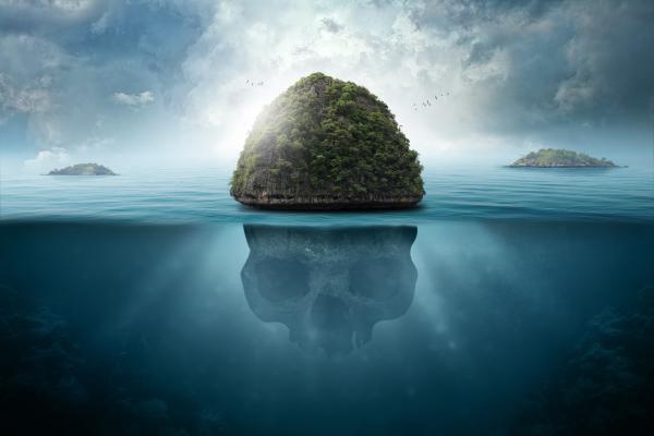Остров Черепа, Тропический, Море, Surreal, HD, 2K, 4K, 5K