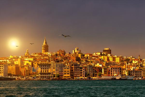 Стамбул, Турция, Закат, HD, 2K