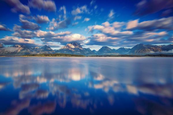 Озеро Джексон, Национальный Парк Гранд-Титон, Небесные Отражения, Сша, HD, 2K