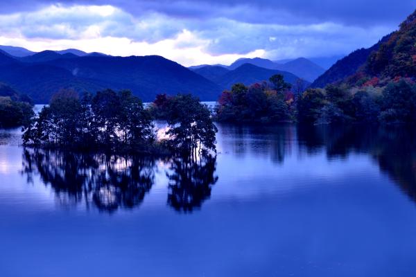 Озеро Акимото, Рассвет, HD, 2K