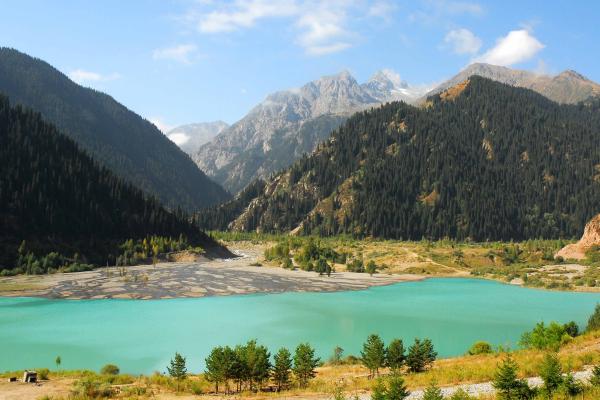 Озеро Иссык-Куль, Кыргызстан, Горы, Лес, HD, 2K, 4K