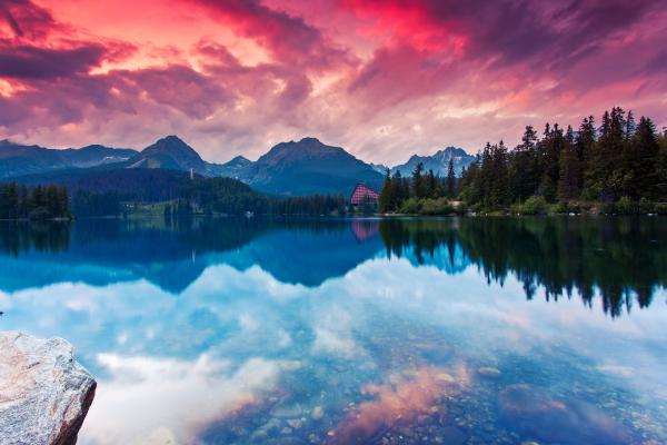 Озеро, Горы, Размышления, Национальный Парк Татр, Словакия, HD, 2K, 4K
