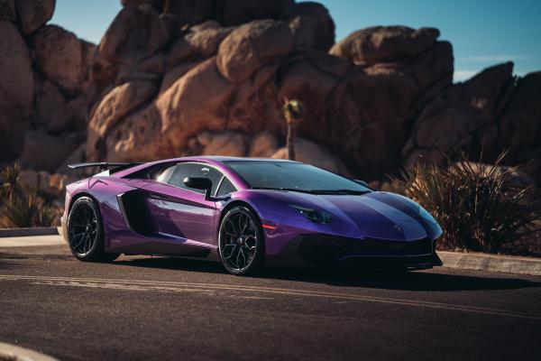 Lamborghini Aventador Superveloce Coupe, Фиолетовый, 5К, HD, 2K, 4K, 5K
