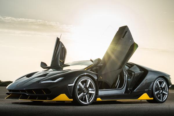 Lamborghini Centenario Купе, Суперкар, Черный, HD, 2K, 4K