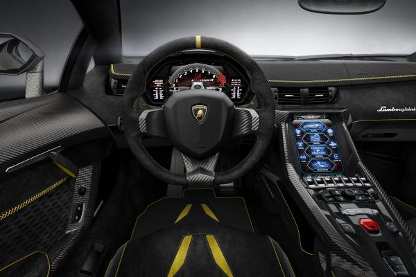 Lamborghini Centenario, Женевский Автосалон 2016, Интерьер, HD, 2K, 4K