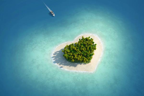 Влюбленное Сердце, Остров, Отпуск, Яхта, HD, 2K, 4K