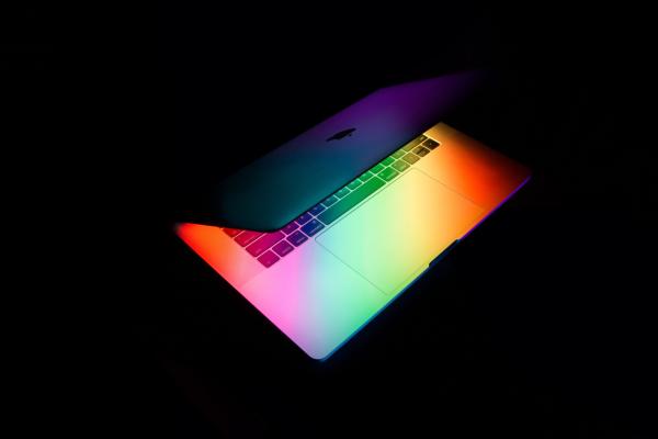 Macbook, Apple, Разноцветный, Темный Фон, HD, 2K, 4K