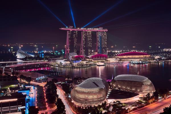 Marina Bay Sands, Городской Пейзаж, Ночь, Сингапур, HD, 2K, 4K, 5K