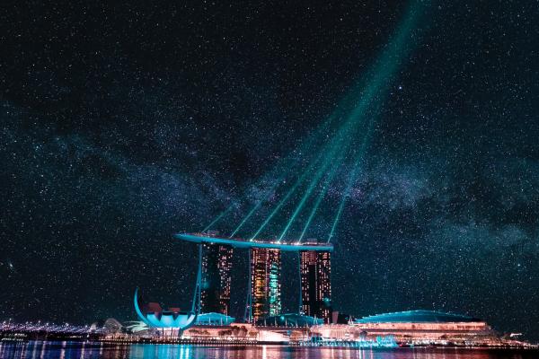 Marina Bay Sands, Городской Пейзаж, Ночь, Городские Огни, Сингапур, HD, 2K, 4K, 5K