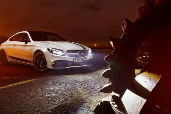 Mercedes-Amg C63, Ночь, 4К, HD, 2K, 4K