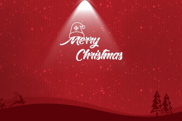Счастливого Рождества, Минимальная, Зима, Красная, Колесница Санта Клауса, HD, 2K