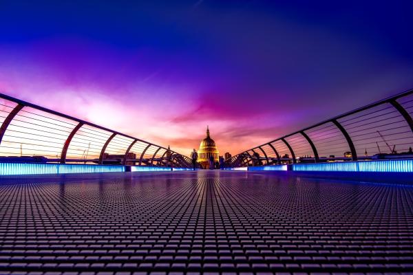 Мост Тысячелетия, Архитектура, Лондон, Англия, HD, 2K