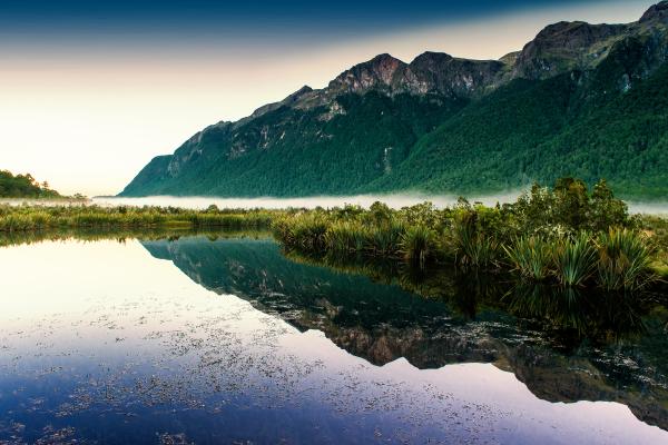 Зеркальные Озера, Размышления, Новая Зеландия, HD, 2K, 4K