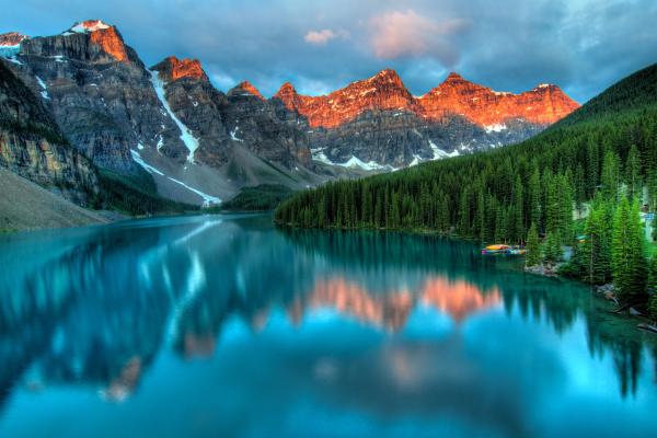 Озеро Морейн, Национальный Парк Банф, Альберта, Канада, HD, 2K, 4K