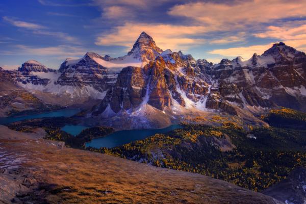 Гора Ассинибойн, Пирамидальная Вершина, Большой Разрыв, Канадские Скалистые Горы, Британская Колумбия, Канада, HD, 2K