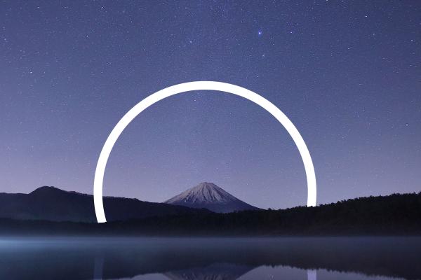 Гора Фудзи, Пейзаж, Геометрический, Отражение, HD, 2K