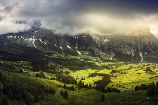 Горы, Пейзаж, Швейцария, HD, 2K