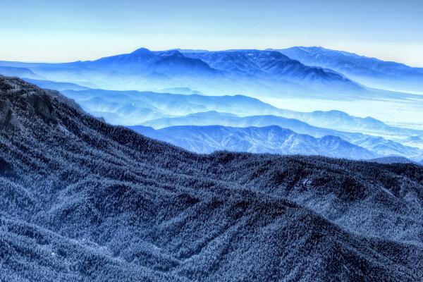 Горы, Синий, Туман, HD, 2K, 4K