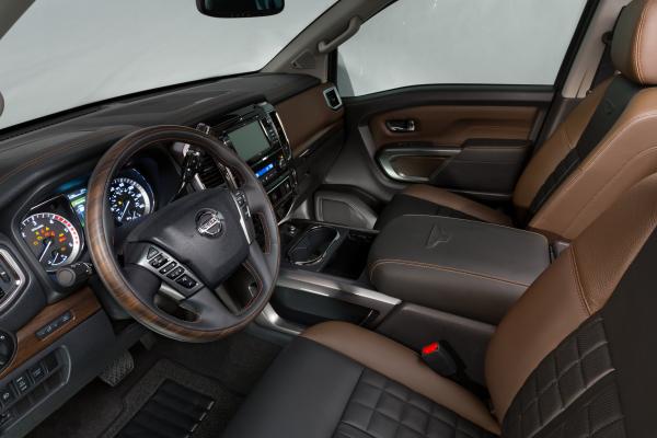 Nissan Titan, 2015 Cars, Detroit, Suv, Hybrid, Ecosafe, Review, Тест-Драйв, Интерьер, Красный, HD, 2K, 4K, 5K