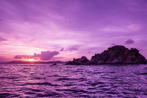 Остров Пеликан, Закат, Фиолетовый, HD, 2K, 4K