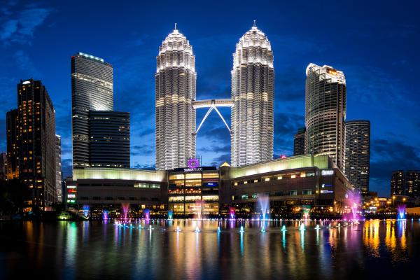 Petronas Towers, Малайзия, Куала-Лумпур, Скайлайн, Метрополитен, HD, 2K, 4K
