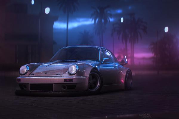 Porsche 911, Иллюстрации, HD, 2K, 4K