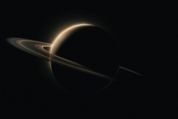 Сатурн, Черный, Темный Фон, HD, 2K