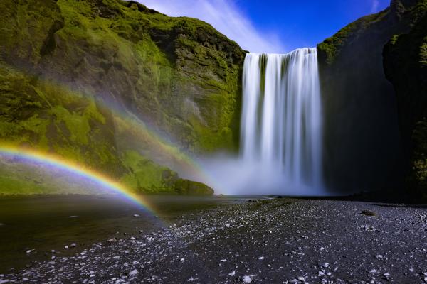 Водопад Скогафосс, Река Скога, Исландия, HD, 2K, 4K, 5K