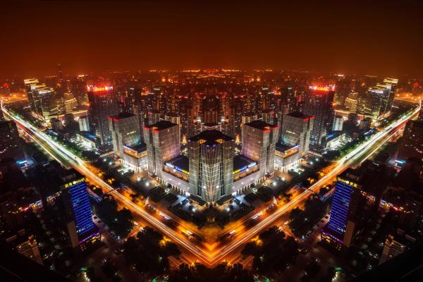 Skyline, Ночные Огни, Пекин, Китай, HD, 2K, 4K