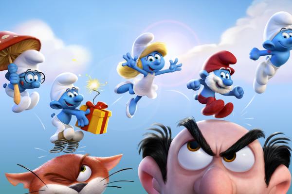 Smurfs: Затерянная Деревня, Smurfette, Papa Smurf, Brainy Smurf, Неуклюжий Smurf, Здоровенный Smurf, HD, 2K, 4K