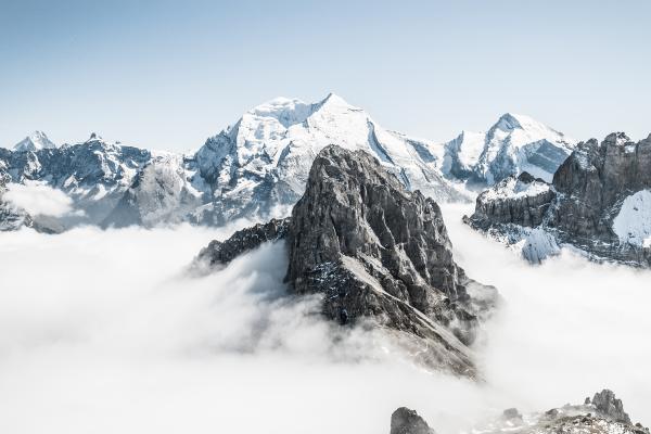 Снежные Горы, Пик, Облака, Швейцария, 4К, HD, 2K, 4K