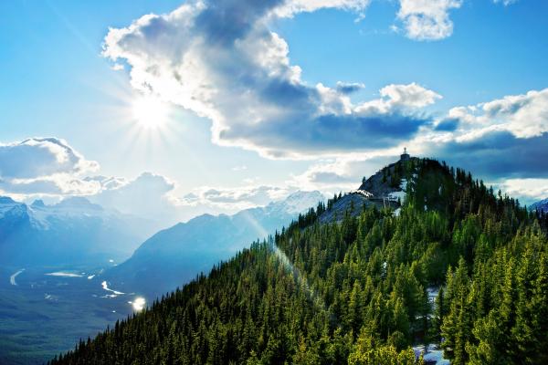 Sulphur Mountain, Канада, Облака, HD, 2K, 4K