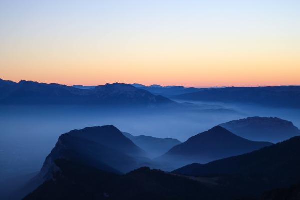 Восход, Утренний Туман, Горный Хребет, Рассвет, 4К, HD, 2K, 4K