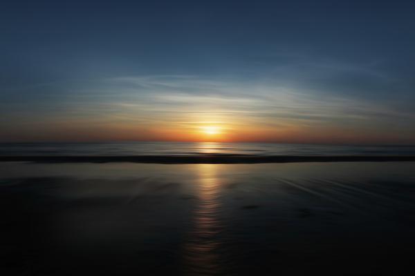 Закат, Размышление, Поток, Море, Пляж, HD, 2K