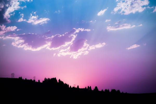 Закат, Розовое Небо, Облачно, HD, 2K